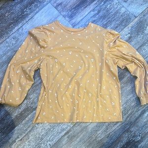 GIRLS 3xl flower top long sleeve